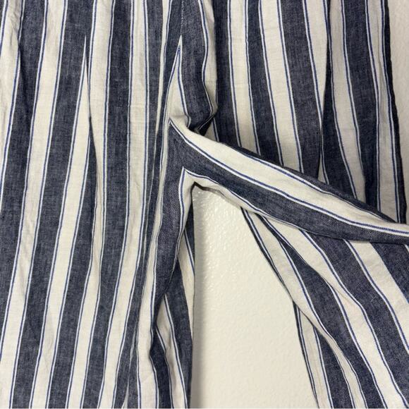 MADEWELL Pants Woman's XXS Huston Pull-On Crops in Stripe Transatlantic blue - Picture 9 of 16